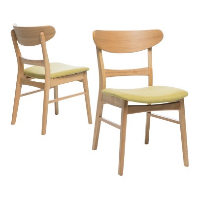 Set Of 2 Idalia Dining Chair Green Tea/oak - Christopher Knight Home ...
