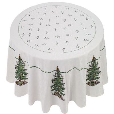 Avanti Spode Tree Green 70" Round Tablecloth - Multicolored