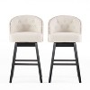 Kumasinova Set of 2 Tufted Swivel Bar Stools with Nailhead Trim,Counter Height Upholstered Bar Chairs with Rubberwood Legs for Kitchen,Home Bar - 2 of 4