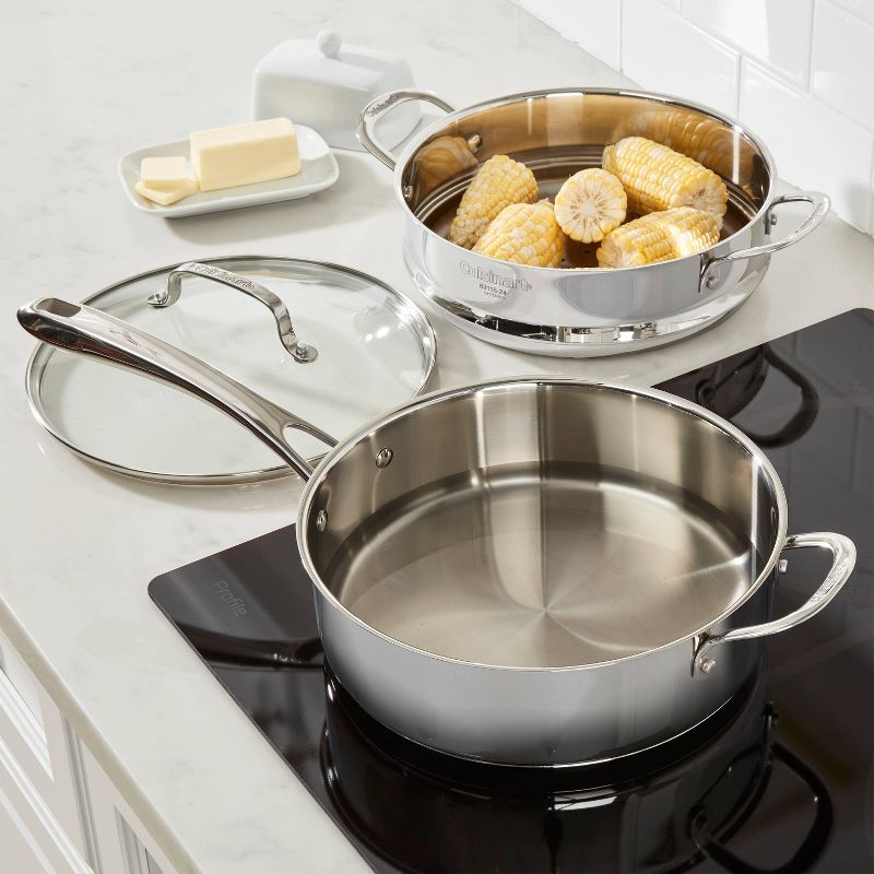 Cuisinart Classic 3.5qt Stainless Steel Saute &#38; Steamer Set with Helper Handle and Cover - 83-3, 6 of 9