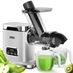 Aeitto Cold Press Juicer, 3.6 Inch Wide Chute Masticating Juicer Machine, Large Capacity, 2 Modes, High Juice Yield, Silver - 1 of 4