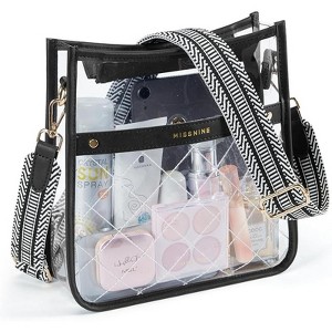 Clear Crossbody Bags Stadium Approved Clear Purse for Concert Transparent Plastic Bag with Guitar Strap - 1 of 4