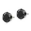 Chisel Stainless Steel Polished 10mm Black Round Cubic Zirconia Stud Earrings - 4 of 4