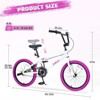 CAVINAS 20 Inch Single Speed Bicycle for Boys Girls Age 7+ Years,Freestyle Kids Bike with Aluminum Rims and Carton Steel Frame,White - 4 of 4