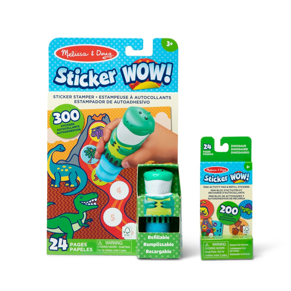 Photos - Creativity Set / Science Kit Melissa&Doug Melissa & Doug Sticker WOW! Dino Bundle  (Stamper w/ Book + 1 Refill Pack)