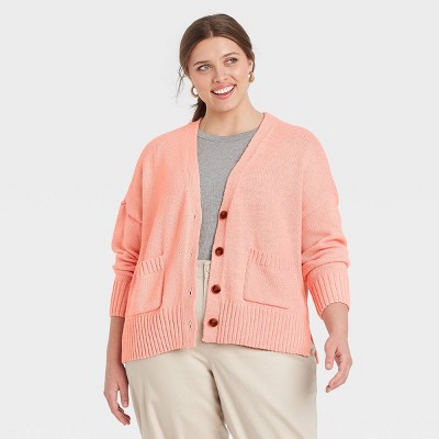 plus size button front cardigan