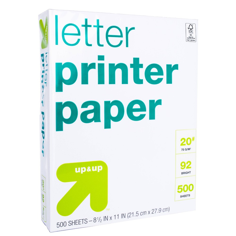 500ct Letter Printer Paper White - up & up