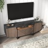 Modern Retro TV Stand LED Lighting TV Media Console With Cabinet Televisions Entertainment Center Table For Living Room Bedroom - 4 of 4