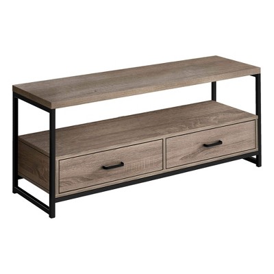 Monarch Specialties Tv Stand 48 Inch Console Media Entertainment Center Storage Drawers Laminate Metal Brown Black Contemporary Modern