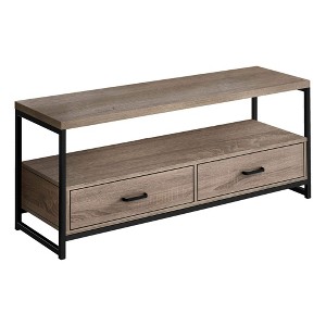 Monarch Specialties Tv Stand 48 Inch Console Media Entertainment Center Storage Drawers Laminate Metal Brown Black Contemporary Modern - 1 of 4