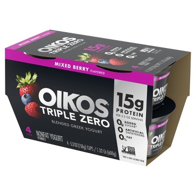 Oikos Triple Zero Mixed Berry Greek Yogurt - 4ct/5.3oz Cups_4