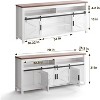 Farmhouse Tv Stand for 65+ Inch Tv，Farmhouse & Industrial Entertainment Center With Sliding Barn Door, Rustic Tv Console With Storage Shelves - 4 of 4