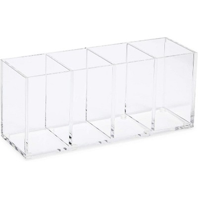 Okuna Outpost Clear Acrylic Pen Holder for Desk and Office Organization (2.9 x 3.8 x 8.9 in)