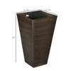 Naysaye 3PCS Outdoor Planters, 28" Tall Large Taper Planters with Drainage Holes and Plug, Flower Pots for Patio, Brown, 15.75"*15.75"*28" - 3 of 4
