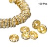 Unique Bargains Loose Shiny Rhinestone Rondelle Spacer Beads for DIY Earrings Necklaces 100 Pcs - 3 of 4