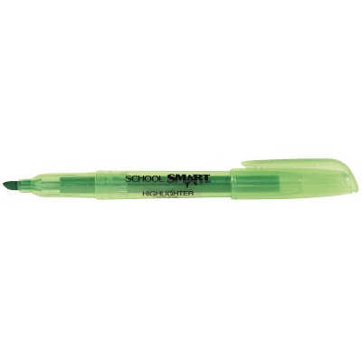 School Smart Non-Toxic Pen Style Highlighter, Chisel Tip, Green, pk of 12