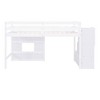 XIYUYEU Twin Size Loft Bed Wood Bed Frame with Storage Stairs, Guardrail and Window, White - 4 of 4