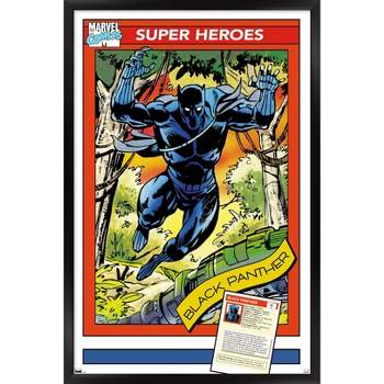 Trends International Marvel Trading Cards - Black Panther Framed Wall Poster Prints