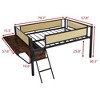 Loft Bed Full Size With LED Lights, Heavy Duty Metal Loft Beds Frame With Desk, Storage Space, Ladder & Safety Guardrail, No Box Spring Needed - image 3 of 4