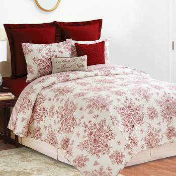 C&F Home Nelly Toile Cotton Cotton Quilt Set - Reversible and Machine Washable