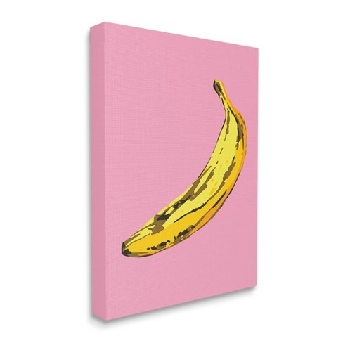 Stupell Industries Banana Pink Pop Tropical Fun Minimal Fruit - image 1 of 4