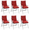 vidaXL Lowback Chair Cushions 6 pcs Red Oxford Fabric - 4 of 4
