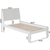 AFI Furnishings Portland Twin Extra Long Platform Bed with Open Footboard and Turbo Charger in White - 3 of 4