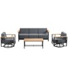 Outdoor Swivel Rocker Patio Chairs High Back Wicker Patio Furniture - 3 of 4