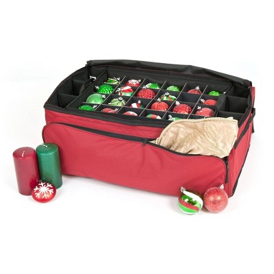 TreeKeeper Santa's Bags 3 Tray Ornament Storage with Side and Front Pockets