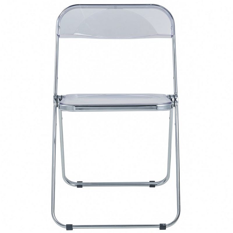 LeisureMod Lawrence Modern Acrylic Folding Chair With Metal Frame Set of 2, 2 of 10