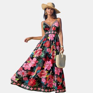 chinese dress ladies Cloud Cream Maxi Hawaiian Dress for Summer Style