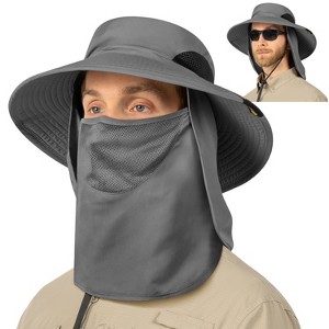 SUN CUBE Fishing Hat for Men with UV Sun Protection Wide Brim, Face Cover, Neck Flap - Hiking Safari Outdoor UPF50+ - 1 of 4