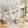 Costway Twin Loft Bed with LED Light & Power Outlet Desk Storage Shelves & Cabinet - 4 of 4