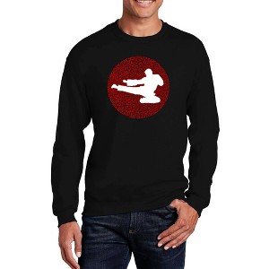 LA Pop Art Men's Word Art Crewneck Sweatshirt -Types of Martial Arts - 1 of 4