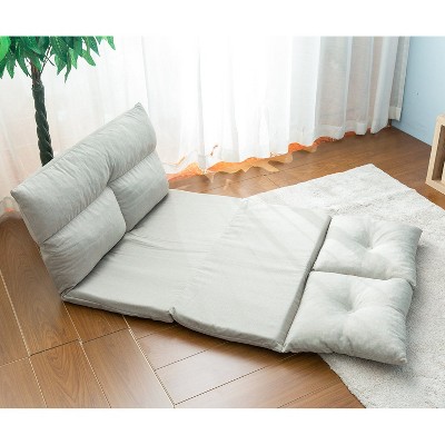 Cyrus 39.37" W Polyester 5 Levels Adjustable Folding Multifunctional Chaise Lounge Floor Sofa/Bean Bag Chair-Maison Boucle