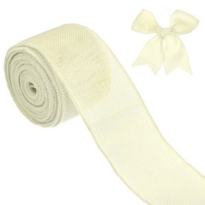 Unique Bargains Burlap Wired Edge Durable Thick Fabric Ribbons for DIY Crafts 1 Pc - 1 of 4