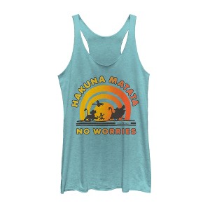 Women's Lion King No Worries Vibrant Sunshine Racerback Tank Top - 1 of 3