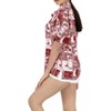 LA LEELA Women's Button Down Short Sleeve Summer Vacation Surfing Blouse Tops Hawaiian Holiday Club party Casual Shirts - 3 of 4