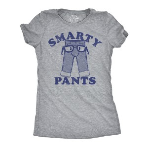 Womens Funny T Shirts Smarty Pants Sarcastic Nerd Graphic Novelty Tee For Ladies - Crazy Dog Women's T Shirt - 1 of 4
