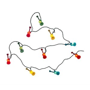 Kurt Adler Indoor/Outdoor Novelty Light Set, 10 UL Listed Incandescent Lights, Guitars, 11.5ft - 1 of 4
