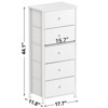 5 Drawer Dresser Leather White - Hausource™: Glossy Finish, Metal Frame, Modern Style - 3 of 4