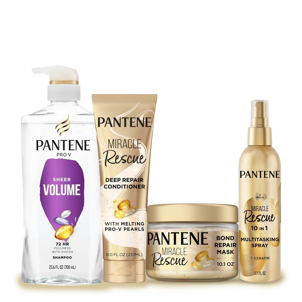 Pantene Pro-V Abbey Yung Miracle Rescue Intensive Bond Repair Mask Conditioner 10.1 fl oz+Conditioner 8 fl oz+Shampoo 12 fl oz+Hair Treatment - 5.7oz