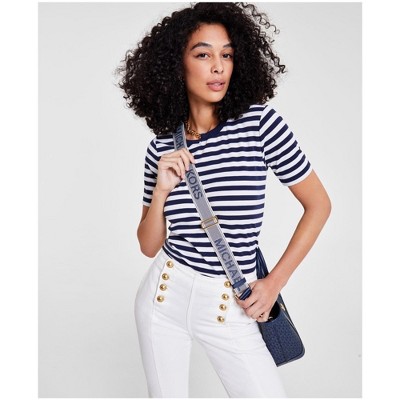 Michael Kors Womens Chain Neck Basic T-Shirt