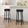 360° Swivel Bar Stool Set of 4,Counter Height Bar Stool with Metal Footrests, Mid Century Modern Barstool for Kitchen, Dinig Rooms, Apartments - 2 of 4