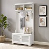 Sarah Hall Tree White - Crosley: Entryway Organizer with Shelving, Coat Hooks, Shoe Cabinet - 2 of 4