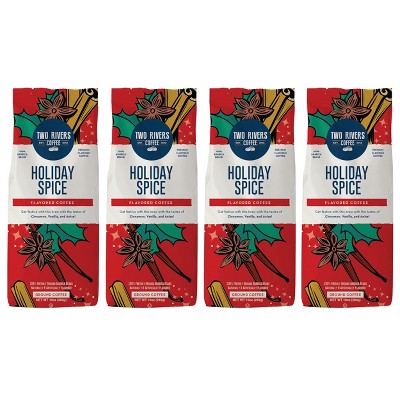 Two Rivers Coffee Flavored Ground Coffee, Holiday Spice,  10 oz. Bag, 6 pack