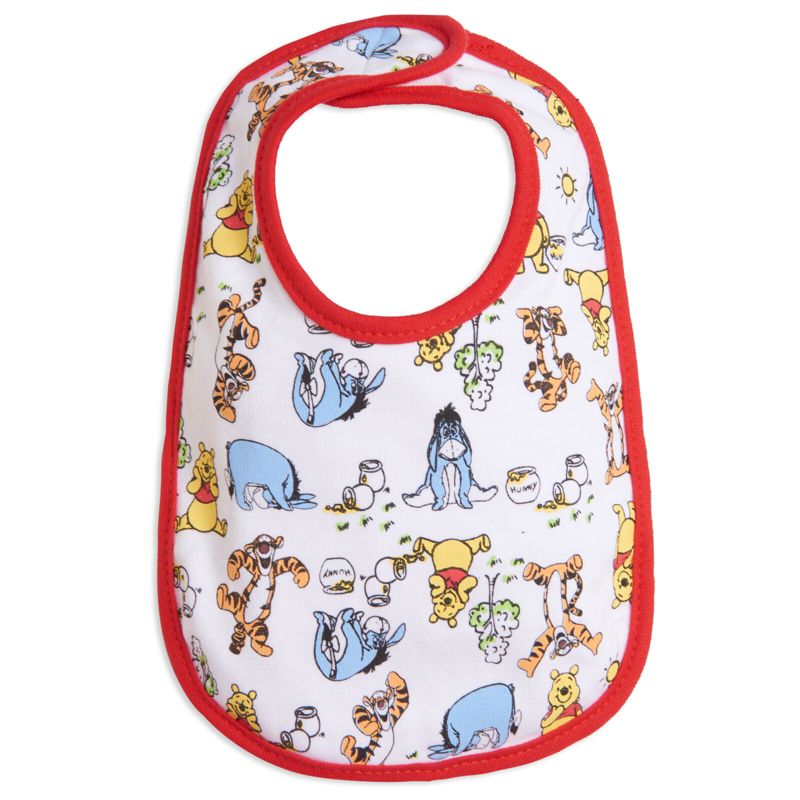 Disney Winnie the Pooh Tigger Eeyore Piglet Baby Boys 5 Pack Side Snap Bibs, 5 of 9