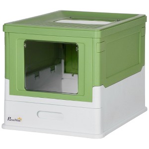 SKYONE Enclosed Cat Litter Box with Odor-Proof Hard Push Doors, Front Entry & Top Exit, Roominess, - 1 of 4