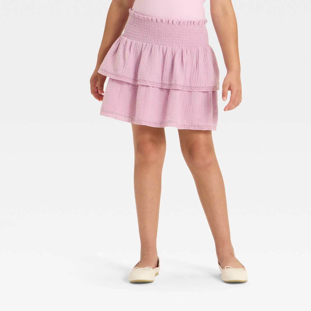 Girls' Gauze Woven Skort - Cat & Jack™ Lavender S