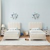 Twin Boucle Upholstered Platform Bed with Wave Headboard – Kids/Girls, Wooden Slats Support, No Box Spring Needed, Easy Assembly - 3 of 4